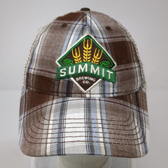 Summit Brewing Co. Beer Is My Life Strapback Trucker Hat Multi One Size Plaid - Picture 2 of 9